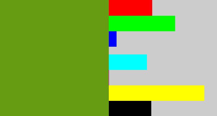 Hex color #669c12 - sap green