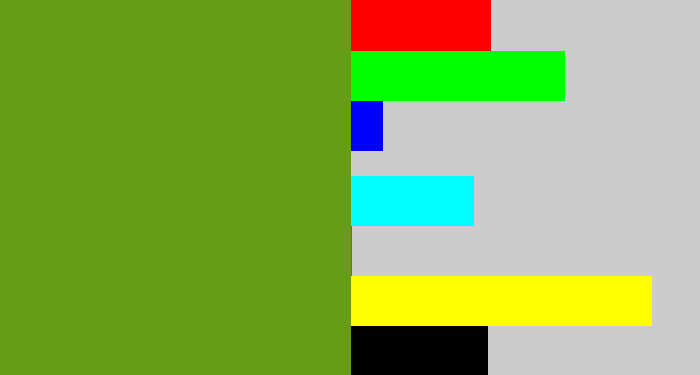 Hex color #669c16 - sap green