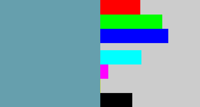 Hex color #669fad - greyblue