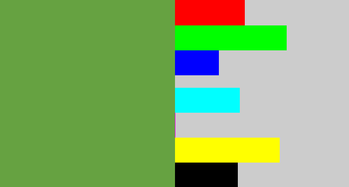Hex color #66a241 - flat green