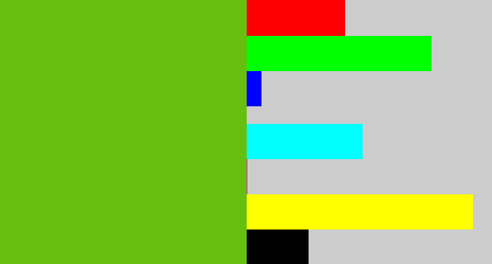 Hex color #66bf0f - frog green