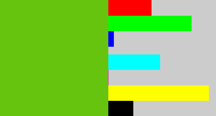 Hex color #66c40e - frog green