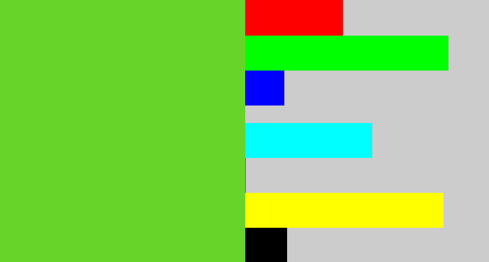 Hex color #66d428 - toxic green