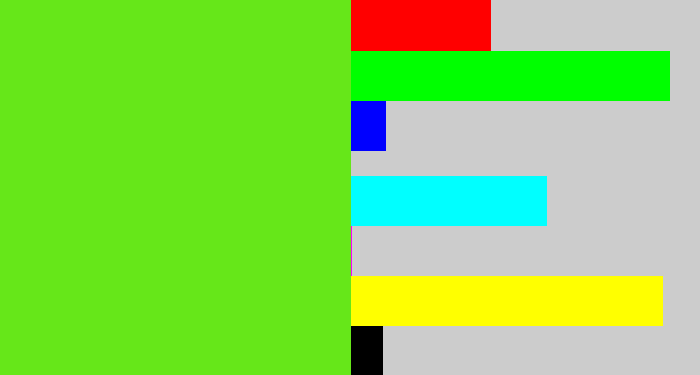 Hex color #66e719 - green apple