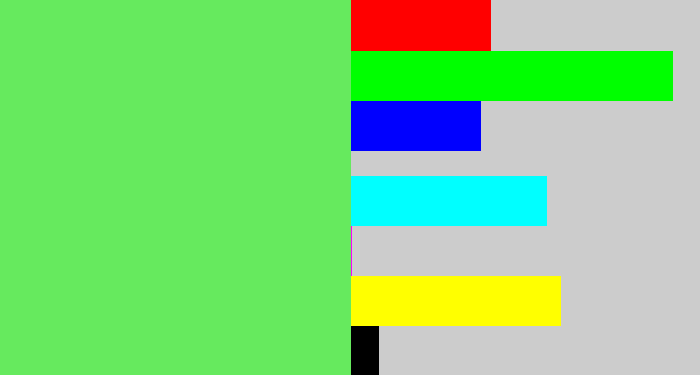 Hex color #66ea5e - lightish green