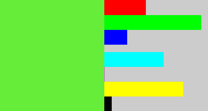 Hex color #66ed39 - toxic green