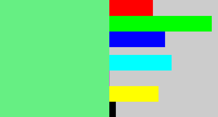 Hex color #66ef83 - lightgreen