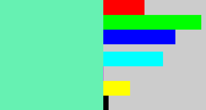 Hex color #66f1b2 - light greenish blue