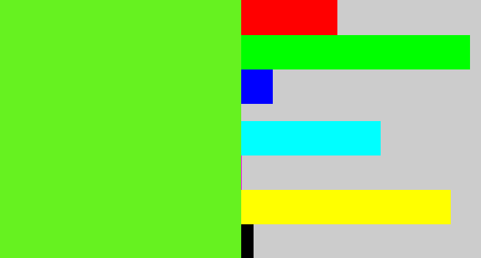 Hex color #66f220 - toxic green