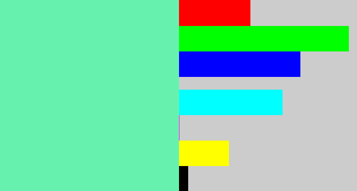Hex color #66f2ae - light greenish blue