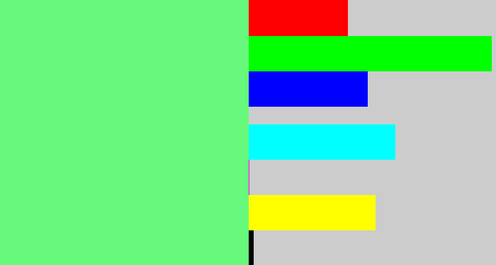 Hex color #66f97b - lightgreen