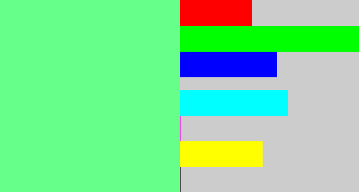Hex color #66ff89 - lightgreen