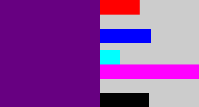 Hex color #670081 - darkish purple