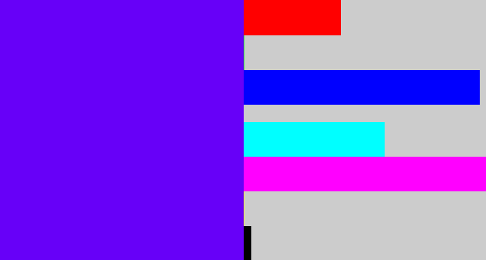 Hex color #6700f8 - blue/purple