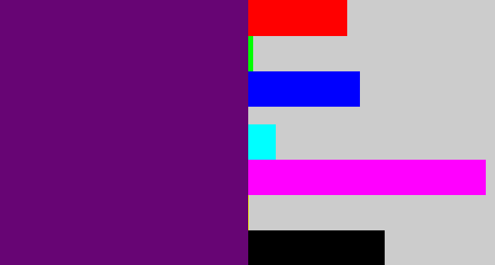 Hex color #670574 - darkish purple