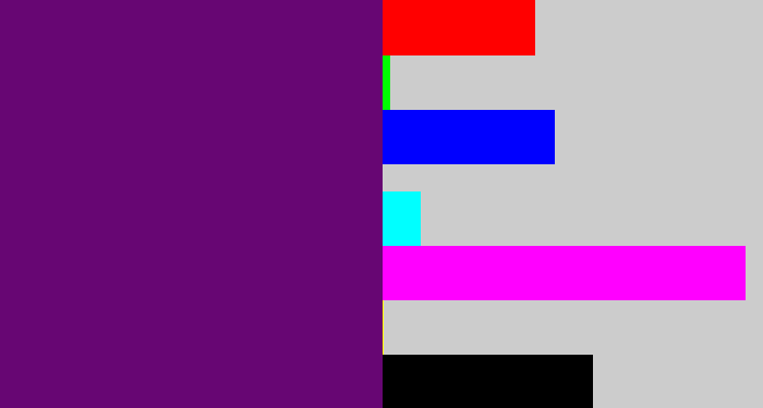 Hex color #670673 - darkish purple