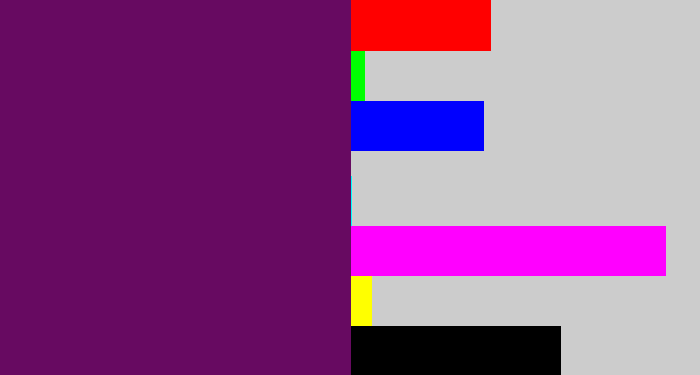 Hex color #670a61 - rich purple