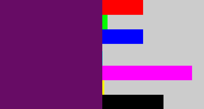 Hex color #670c65 - rich purple