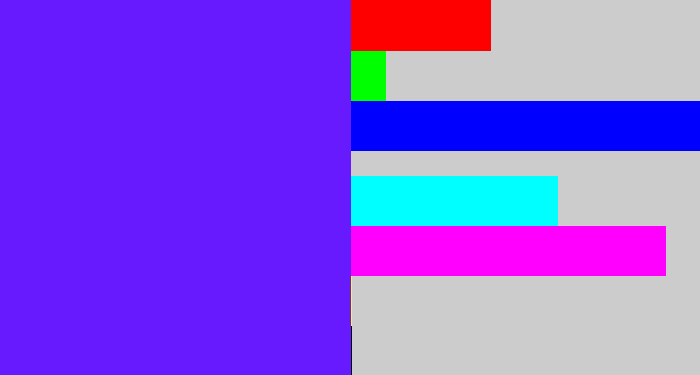 Hex color #671afe - purplish blue