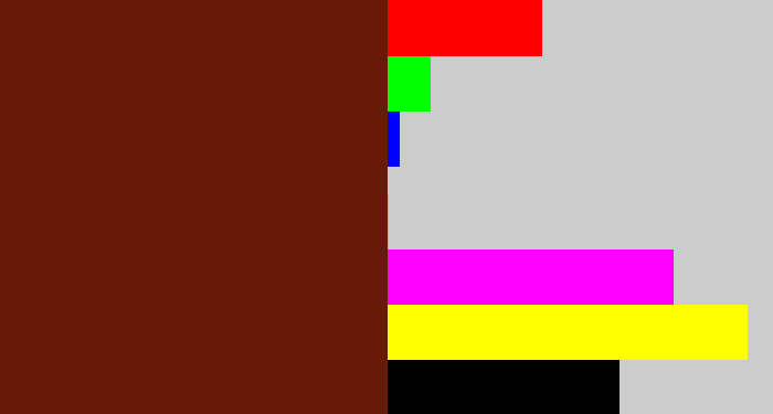Hex color #671b07 - reddy brown