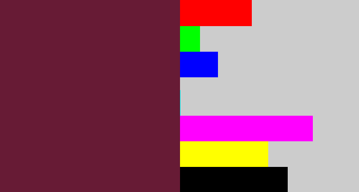 Hex color #671b35 - plum