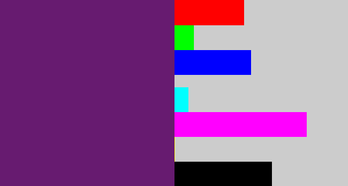 Hex color #671b70 - darkish purple