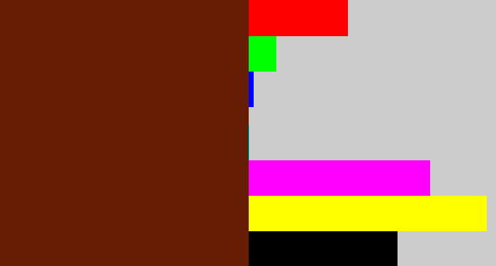 Hex color #671c04 - reddy brown