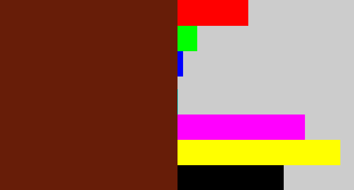 Hex color #671d08 - reddy brown