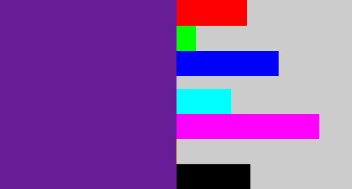 Hex color #671d95 - purple