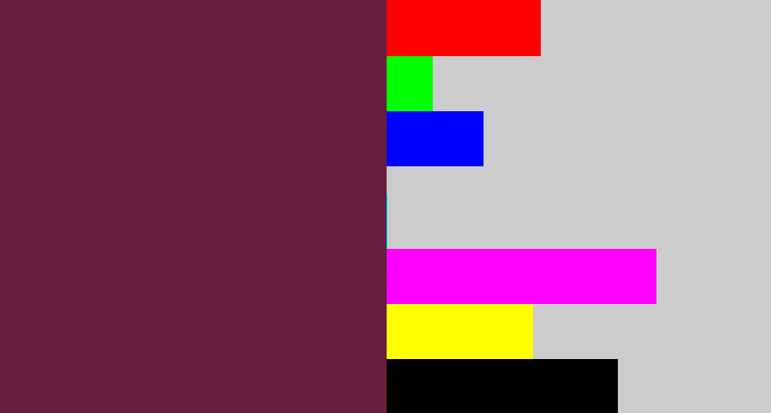 Hex color #671f40 - plum