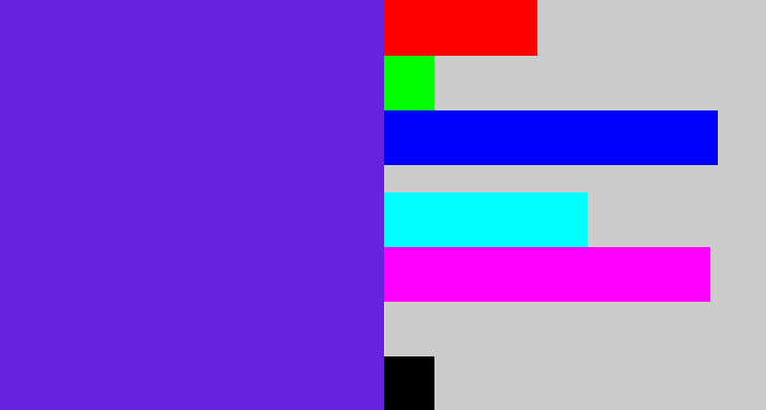 Hex color #6722dd - purple/blue