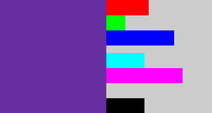 Hex color #672ea2 - purple
