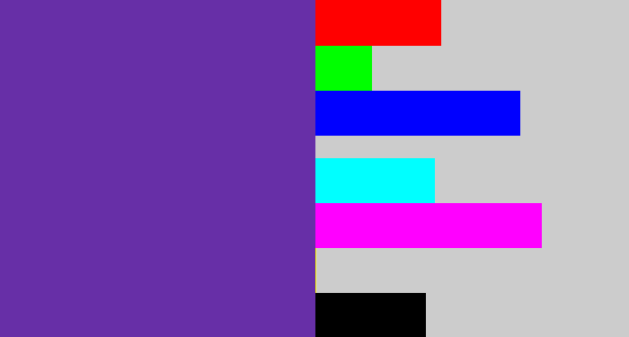 Hex color #672fa7 - purple