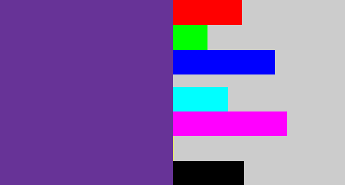 Hex color #673397 - purple