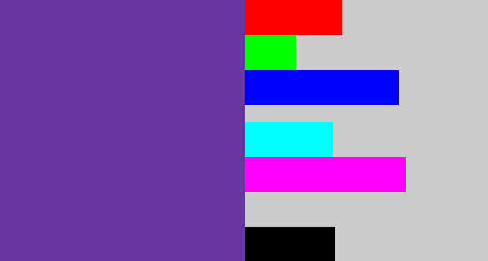 Hex color #6736a1 - purple