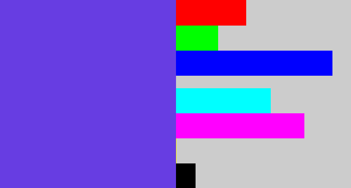 Hex color #673de2 - bluish purple
