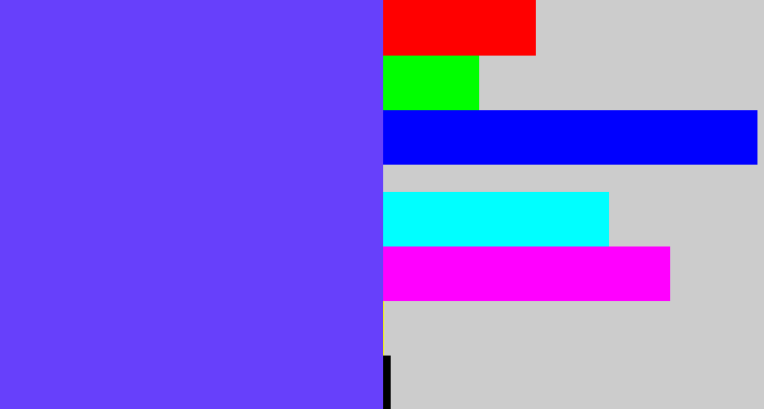 Hex color #6740fb - purpleish blue