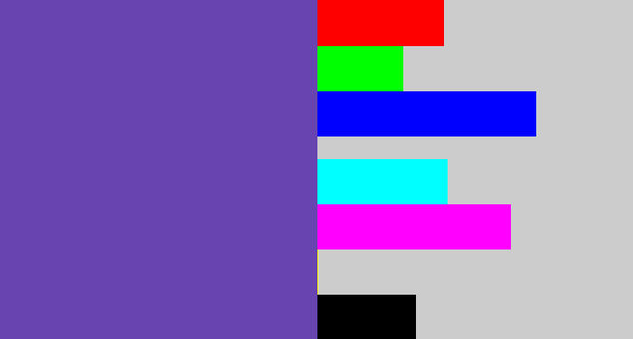 Hex color #6744af - bluey purple