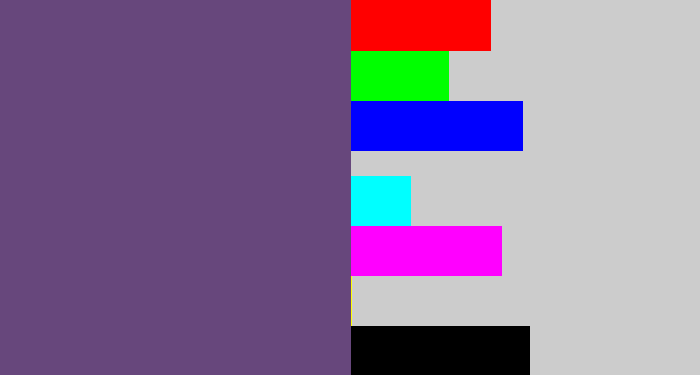 Hex color #67477c - dirty purple