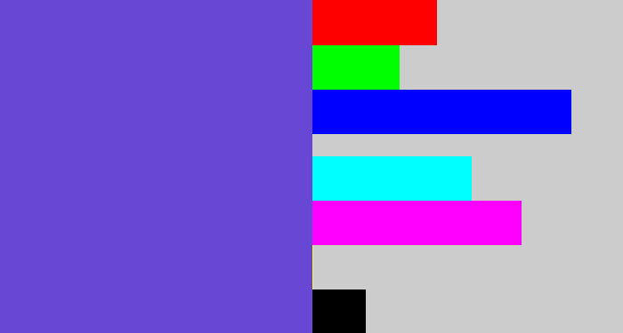 Hex color #6747d4 - bluey purple
