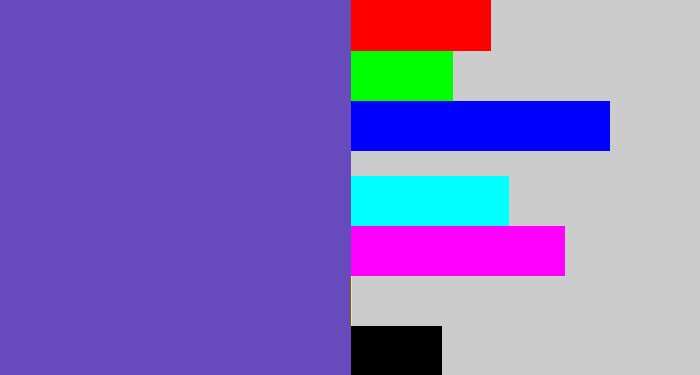 Hex color #674abc - bluey purple