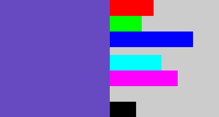 Hex color #674ac2 - bluey purple