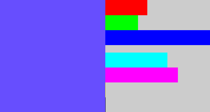 Hex color #674efe - purpleish blue