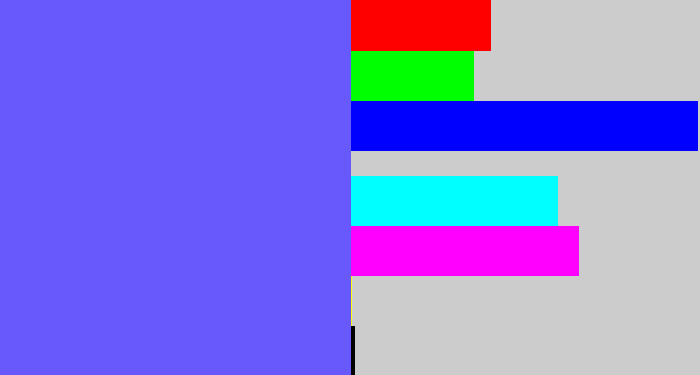 Hex color #6759fc - purpleish blue