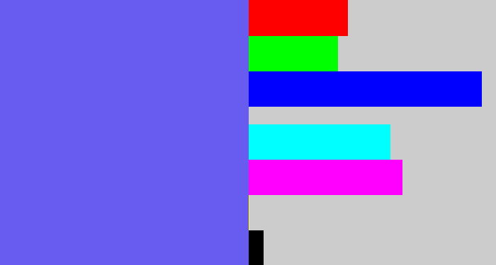 Hex color #675bf0 - purpleish blue