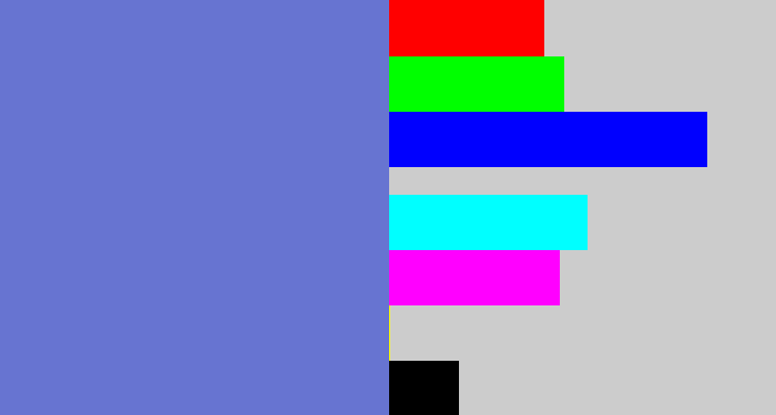 Hex color #6774d1 - dark periwinkle