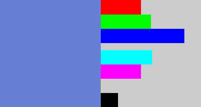 Hex color #677fd4 - soft blue