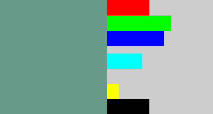 Hex color #679a89 - grey teal