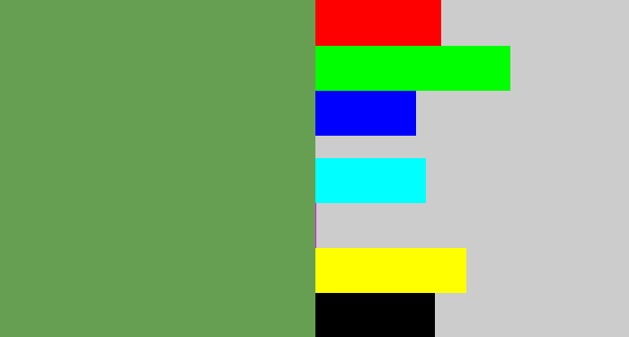 Hex color #679f52 - off green