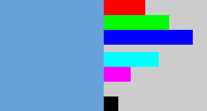 Hex color #67a1db - soft blue